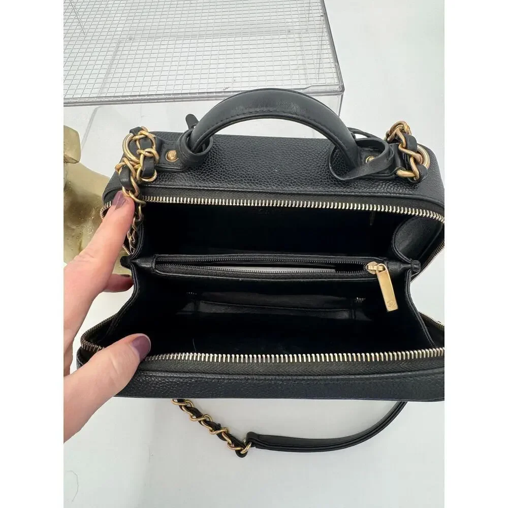 Black Caviar‎ Filigree Vanity Bag GHW EUC